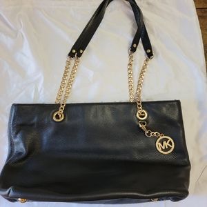 Michael Kors black bag with gold chains